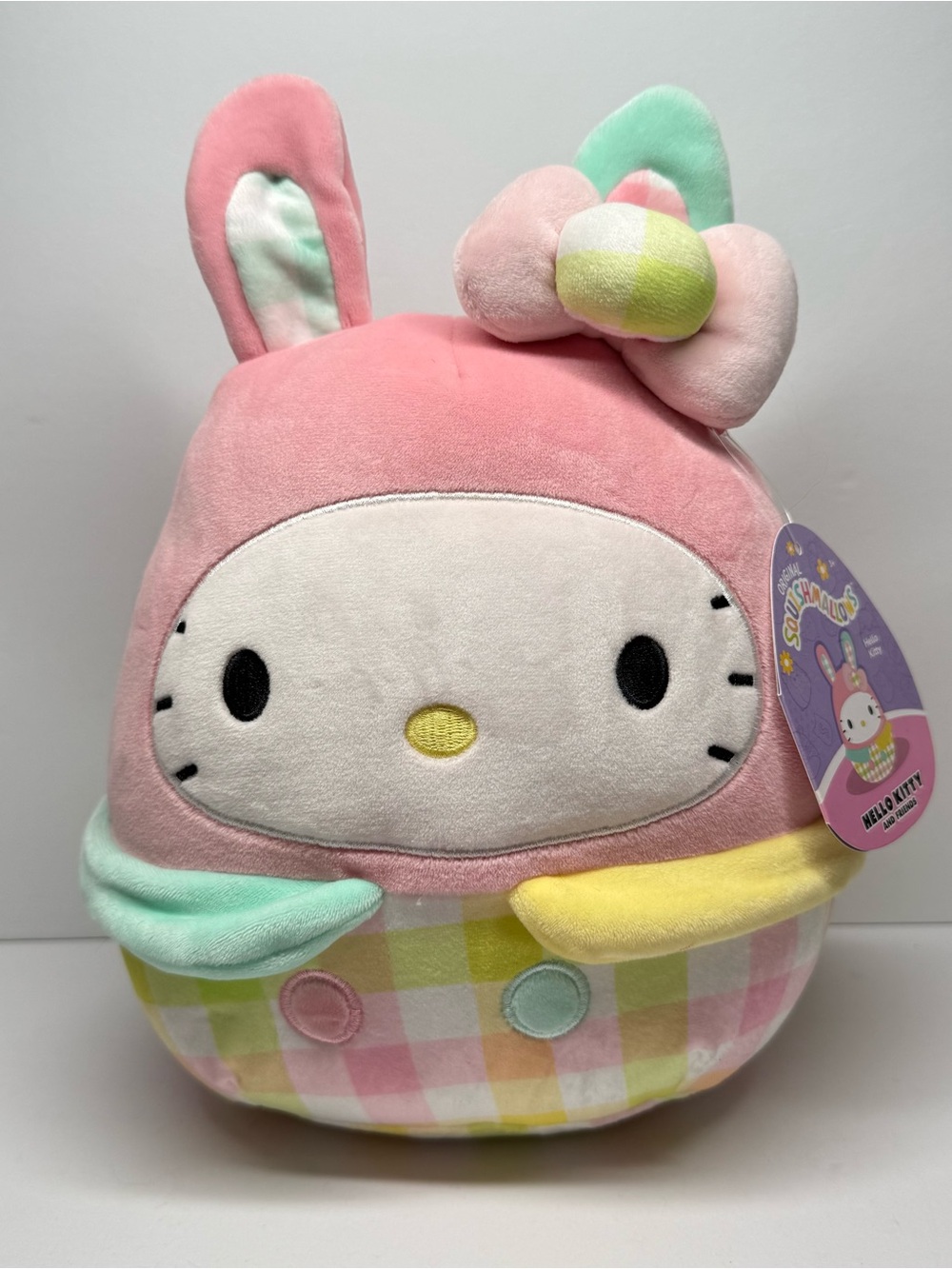 Squishmallows Sanrio Hello Kitty 10" Plush Toy Pastel Easter Bunny NEW with Tags